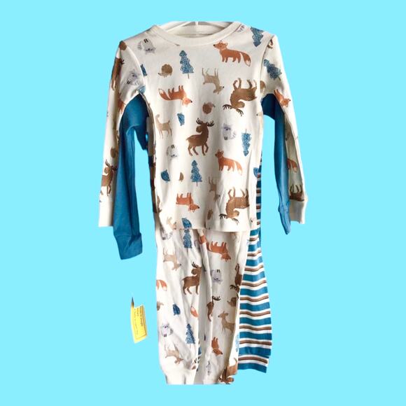 NEW 3T SNUG FIT PAJAMAS Long Sleeve 4 Piece Carters Boys PJS Tops Pants Play Set - Picture 2 of 6